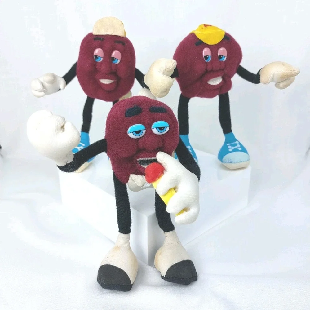 Vintage Lot of 3 California Raisins‎ Band 1988 Applause Bendable Plush